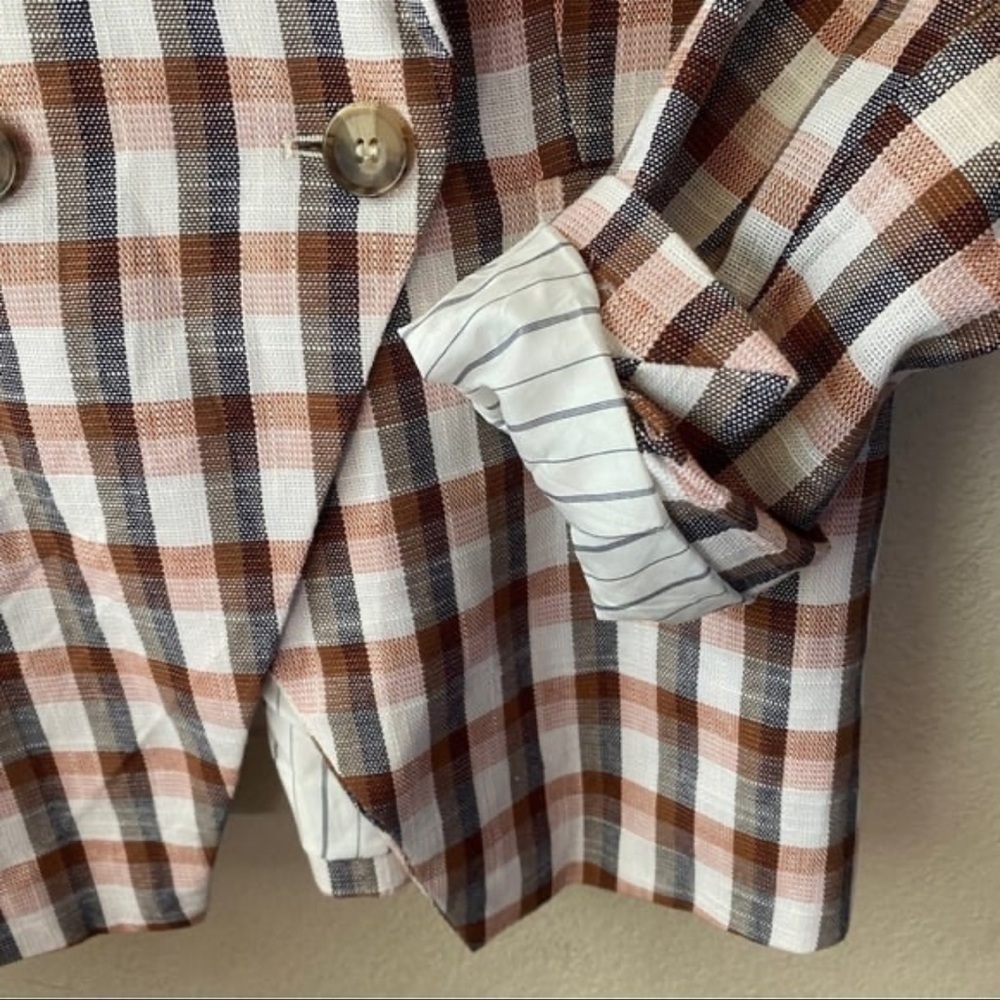 JOIE x ANTHROPOLOGIE Anilah Double Breasted Stripped Blazer Jacket Sz. M - Picture 3 of 8